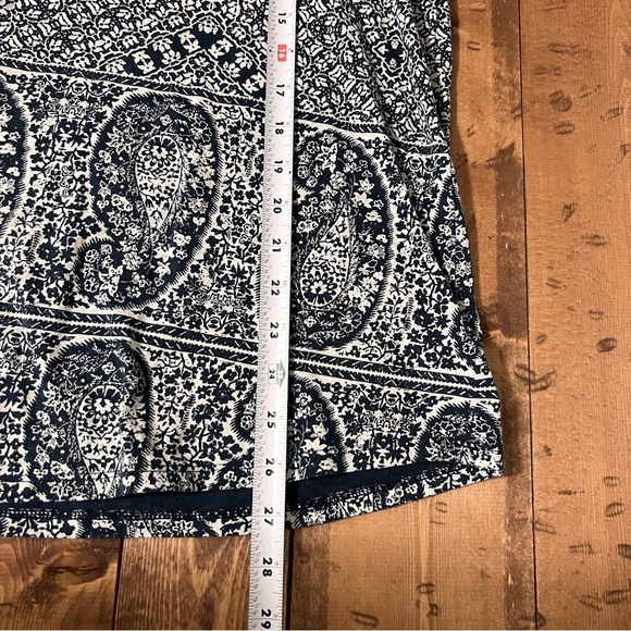LUCKY BRAND Top Size 1X Paisley Blue cotton blend 3/4 Sleeve - Picture 7 of 13